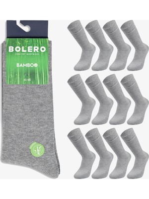 Bolero Erkek Dikişsiz 12'li Bambu Çorap Gri