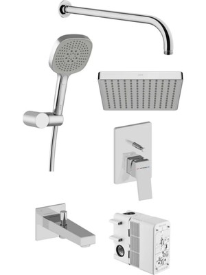 Artema Minimax Square Ankastre Banyo Seti, Krom ( A41949, A43732, A45915, A45913, A45652, A43595)