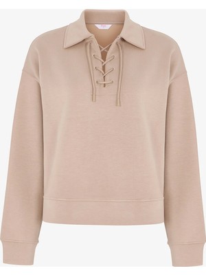 Penti Bej Ipeksi Dokunuş Silky Touch Bağcıklı Uzun Kollu Sweatshirt