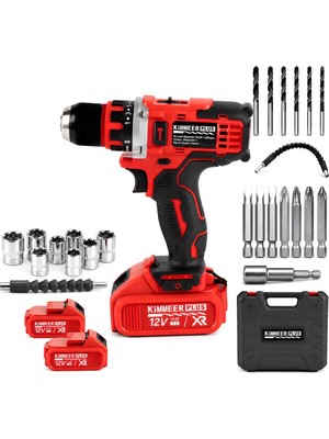 Prohummer Kimmer Plus KM0101K 12V Metal Şanzıman Şarjlı Matkap 24 Parça Set