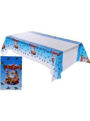 Pandoli Salıncakta Sallanan Noel Baba Temalı Yılbaşı Masa Örtüsü 180 x 120 cm