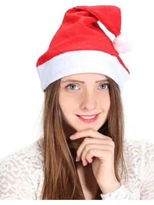 Pandoli Yetişkin Polar Noel Baba Yılbaşı Şapkası Kırmızı Beyaz Renk 1 Adet