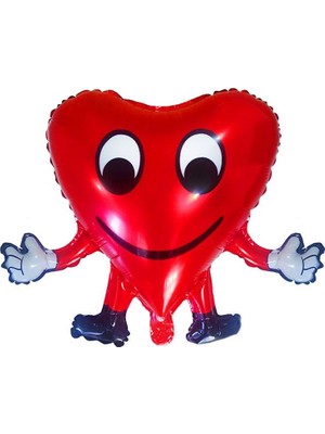 Pandoli Kırmızı Renk Smile Ayaklı Süpershape Emoji Folyo Balon 60 cm