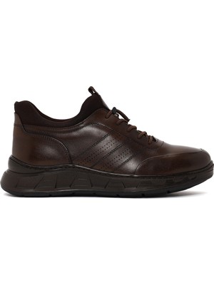 Derimod Fly Erkek Kahverengi Bağcıklı Kalın Tabanlı Deri Casual Sneaker WM720014DV
