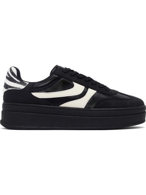 Derimod Kadın Siyah Bağcıklı Kalın Tabanlı Sneaker AF520003SV