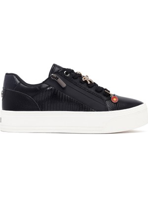 Derimod Kadın Siyah Bağcıklı Kalın Tabanlı Sneaker AF520004SV