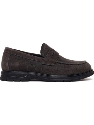Derimod Erkek Gri Süet Deri Casual Loafer WM680033DS