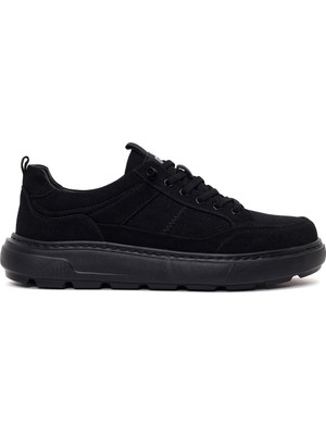 Derimod Zero Erkek Siyah Bağcıklı Kalın Tabanlı Kumaş Sneaker WM680072KK