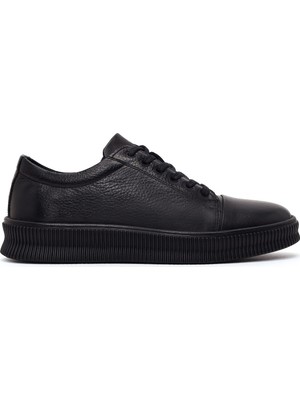 Derimod Erkek Siyah Bağcıklı Deri Sneaker WM600015DF