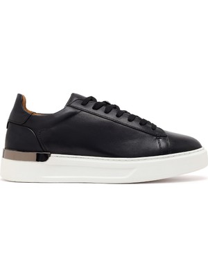 Derimod Erkek Siyah Bağcıklı Kalın Tabanlı Deri Sneaker WM740004DV