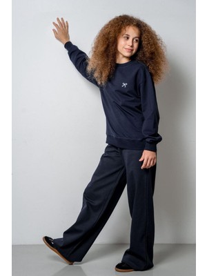 Loco Loco Kız Çocuk 7620 Fiyonk Nakışlı 2 Iplik Sweat