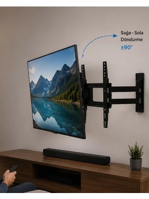 Uslucan Alışveriş LCD LED Tv Duvar Aparatı Çift Kollu Hareketli Askı Sistemi