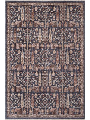Karmen Halı Focus FO005M Lacivert Renkli Vintage Modern Salon Koridor Yatak ve Oturma Odası Halısı