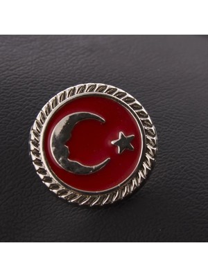 Zero Land Csmo-Tex Ay Yıldız Yaka Rozet Gümüş Rengi Standart