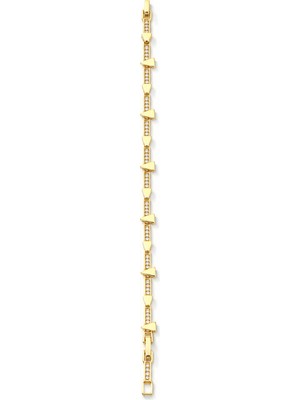 Semtim Kuyumculuk Sertifikalı 316L Çelik Geometrik Üçgen Motif Zirkon Taşlı Kadın Bileklik