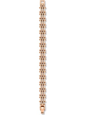 Semtim Kuyumculuk Sertifikalı 316L Çelik Rose Gold Geometrik Çok Sıralı Zirkon Taşlı Premium Kadın Bileklik