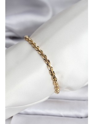 14K Gold Renk Kaplama Burgu Zincir Model cm Kadın Bileklik