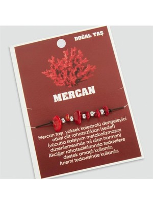 Zero Land Csmo-Tex Mercan Doğaltaşlı Ip Bileklik Kırmızı