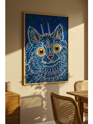 Lia Gallery Mavi Kedi Çerçeveli Poster