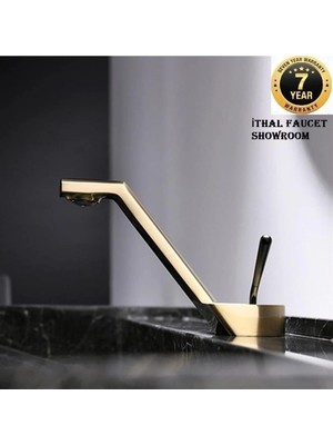 OEM Banyo Lavabo Bataryası Mat Gold Renk Renk Şelale Yeni Tasarım 7 Yıl Garantili Ithal