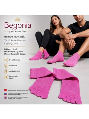 Begonia Accessories Bambu Parmaklı Çorap Dikişsiz Unisex Antialerjik Terleme ve Koku Karşıtı Likralı Esnek Çorap -278-4