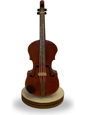 İstanbul Müzik Tedarik El Yapımı Dekoratif Çello 10 cm Biblo