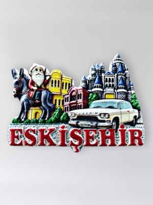 Mundy Eskişehir Polyester Kabartmalı Magnet 7,5 cm x 5 cm Dekoratif Hediyelik Buzdolabı Süsü (KOD:1827)