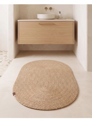 Cicim Home Natura Jüt Hasır Oval Banyo Paspası 60×100 cm
