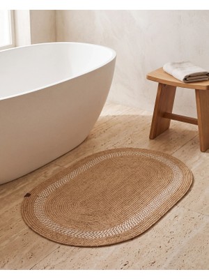 Cicim Home Natura Jüt Hasır Oval Banyo Paspası 60×100 cm