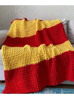 Empressco Sarı Kırmızı Tek Kişilik Battaniye 100X190