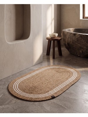 Cicim Home Natura Jüt Hasır Oval Banyo Paspası 60×100 cm