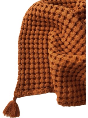 Empressco Waffle Tarçın %100 Organik Pamuk Tek Kişilik Pike 160 x 220 cm