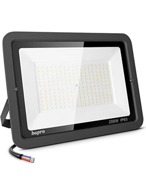 Bapro 200 W LED Dış Mekan Spotu, 6000 K Dış Mekan LED Spot Işığı, Soğuk Beyaz LED Spot Işığı, 20.000 Lm Sü