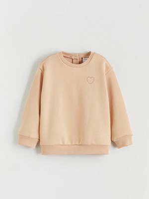 Lc Waikiki Yeni Sezon Bisiklet Yaka Çiçekli Kız Çocuk Kalın Sweatshirt