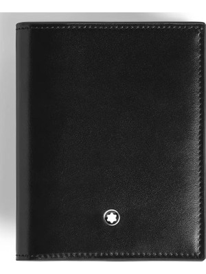 221322 Montblanc Meisterstück 6 cc Siyah / Mavi Deri Cüzdan
