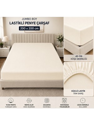 Empressco 200X200 Çarşaf 200X200 Lastikli Penye Çarşaf Kenarı Ekli En Büyük Boy %100 Penye ve Pamuktan