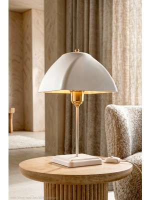 Lumen İstanbul Karmen Abajur Beyaz - Gold Kuka