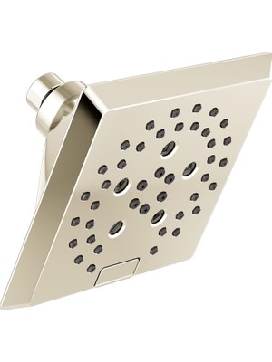 Uravas Store Delta Faucet 5-Spray H2OKINETIC Raincan Duş Başlığı, Parlak Nikel Duş Başlığı, Kare Duş Başlığı, Delta Duş Başlığı, Su Tasarruflu Duş Başlığı, Lumicoat Parlak Nikel 52664-PN-PR