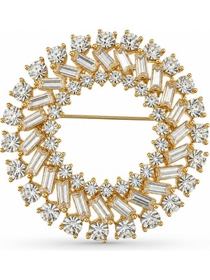 Serelya Gold Renk Zirkon Taşlı Halka Model Broş