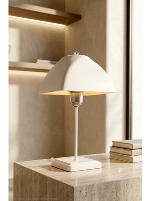 Lumen İstanbul Karmen Abajur Beyaz - Krom Kuka