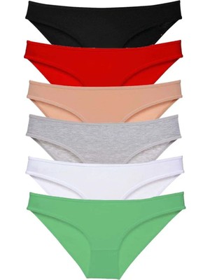 İlk El Grup 6 Adet Süper Eko Set Likralı Kadın Slip Külot Renk 2