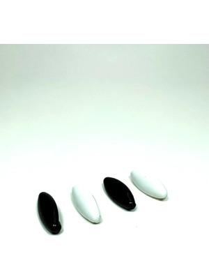 İlk El Grup 4 Adet Plastik Çengelli Eşarp ve Şal Iğnesi Siyah Beyaz 4 cm