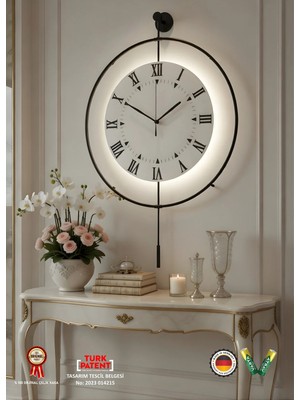 St. Morritz Siyah - Royal Kadran Exclusive -(3 Pil ile Gelir ) LED Kristal - Modern Metal Duvar Saati