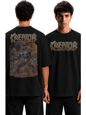 Fuddy Moda Unisex Oversize Rock Band Kreator Sırt Baskılı Tişört