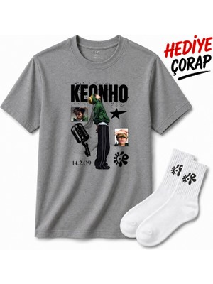 BarsDepo Keonho Cortıs Baskılı Tişört, Premıum Kalite Unisex Çocuk / Yetişkin (Çorap Hedıyelı)