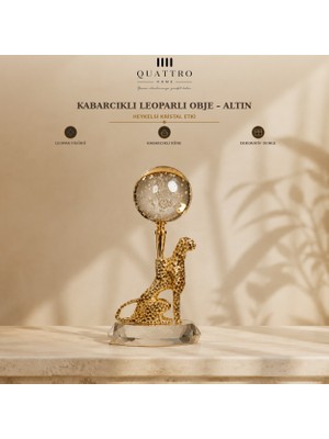 Quattro Home Kabarcıklı Leoparlı Obje - Altın
