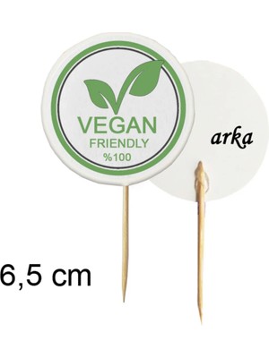 Tasarı Mağazası 10 Adet Vegan Friendly Baskılı Bayraklı Kürdan 6,5 cm