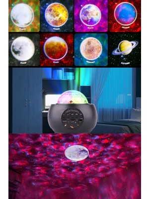 Empressco Bluetooth USB Müzik Çalar Renkli Yıldızlı Gökyüzü Galaksi Projeksiyon Gece Işığı Çocuklar Yıldızlı