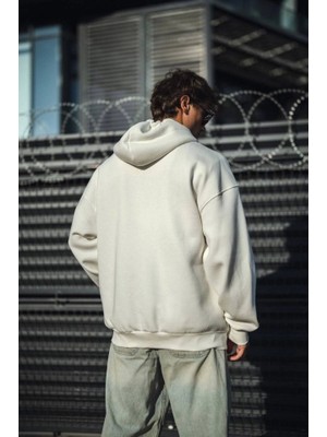 Palmira Demir Oversize Tam Fermuarlı Uzun Kol Hırka - Beyaz - Beyaz / 2xl