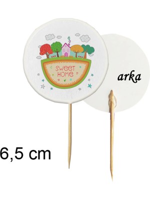 Tasarı Mağazası 10 Adet Ağaçlı Swet Home Baskılı Sunum Kürdanı 6,5 cm -2